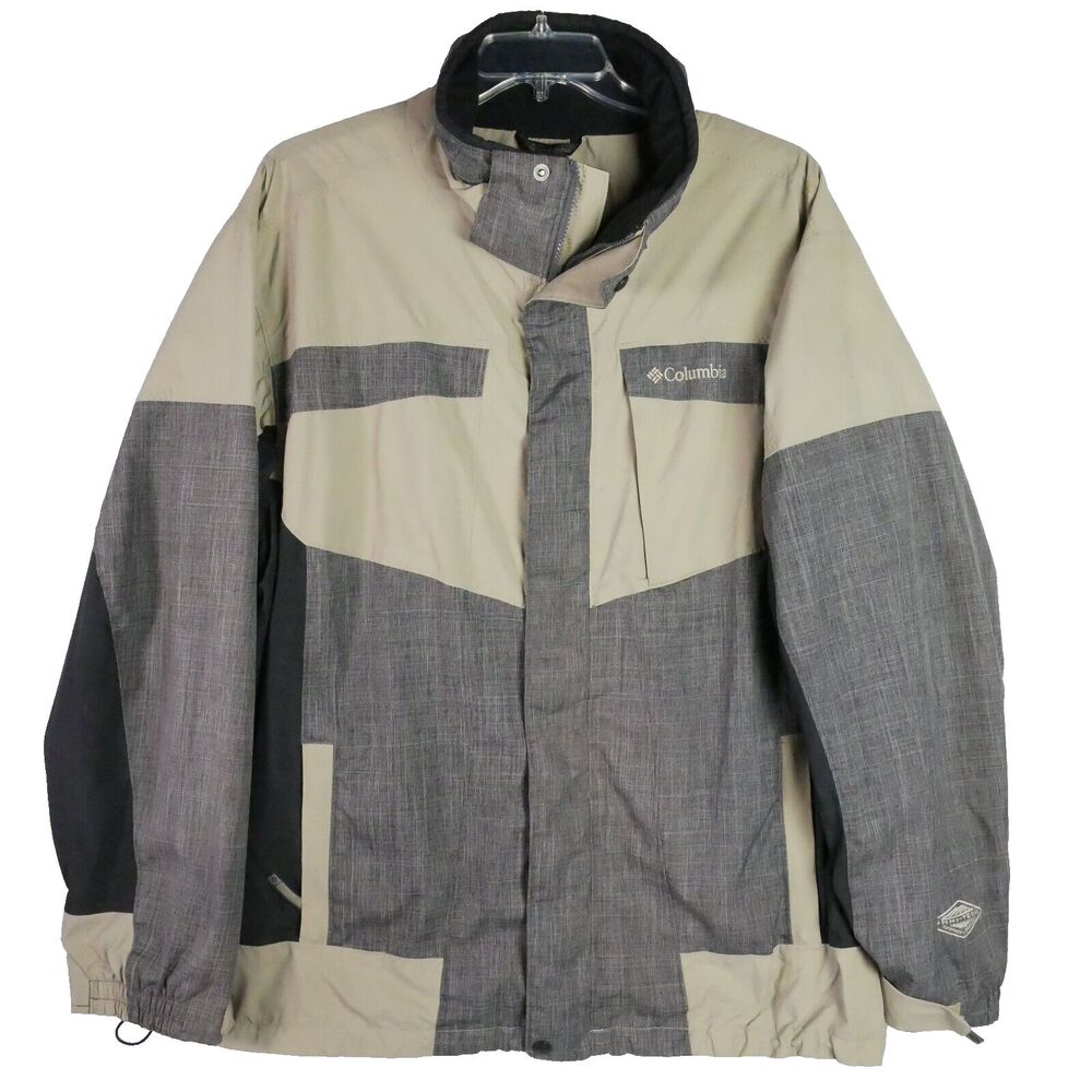 Columbia Sportswear Interchange Men Size XL Full Zip Omni-Tech Nylon Jacket READ